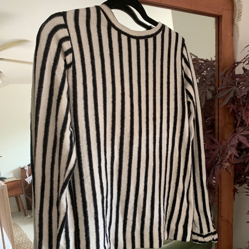 Zara striped sweater with  elastic sleeves